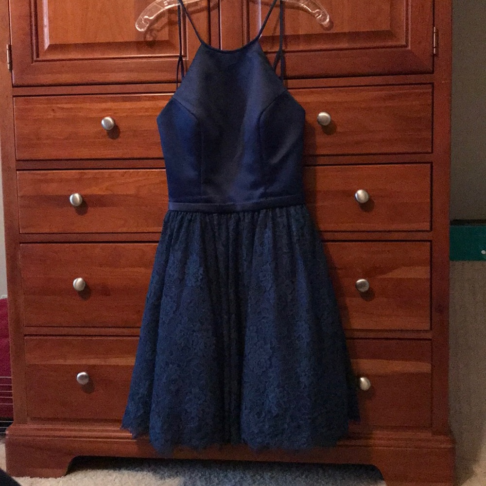 Navy Blue Semi-Formal Dress
